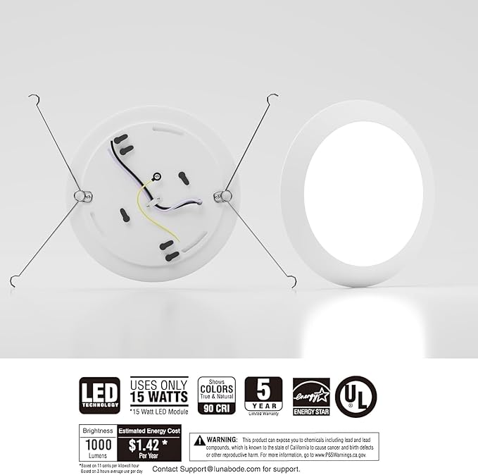 7.5 Inch Disc Light-24 Pack I Dimmable Ceiling Light Fixtures | 5CCT LED Lights 2700K/3000K/3500K/4000K/5000K | Flush Mount Ceiling LED Lights for Bedroom I ETL & UL Certified