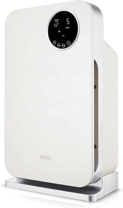 Air Purifier for Home - Smart WiFi App - Ultra Quiet 20 dB - Removes Allergens, Smoke & Odors - 99.97% Particle Filtration - Up to 1237 ft² - Klarta Forste White