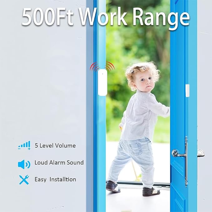 Loopo Tuya-Compatible Zigbee Door Window Sensor, Smart Contact Sensor with App Alerts, Compatible with Alexa & Google Assistant via Smart Life App, Zigbee Hub Required, AA Battery Powered, 4 Pack