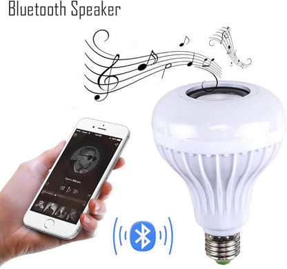 LED Light Bulb Bluetooth Speaker, White + RGB + Yellow Light Ball Bulb Colorful Lamp Smart Music Bulb Audio Bluetooth Speaker with Remote Control for Home,Party,Bar,Garden or Spook House
