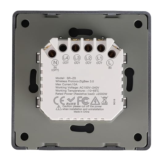 3 Gang Smart Control Panel APP Timing Intelligent Switch Panel Rebound Type AC100‑240V (White)