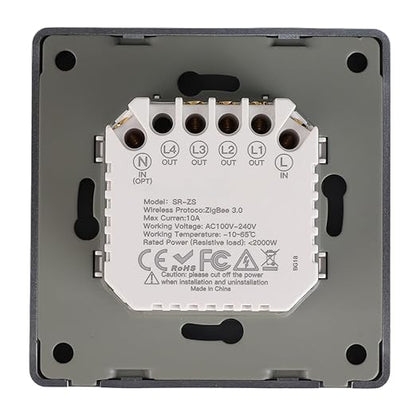 3 Gang Smart Control Panel APP Timing Intelligent Switch Panel Rebound Type AC100‑240V (White)
