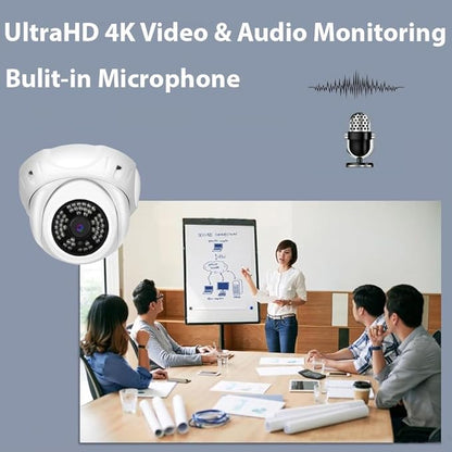 GW Security 16 Channel 12MP NVR 4K 8MP Video & Audio Security Camera System with 16 UHD 4K 2160P Microphone PoE Outdoor/Indoor Security Turret Cameras, AI Face/Human/Vehicle Detection, 4TB Hard Drive