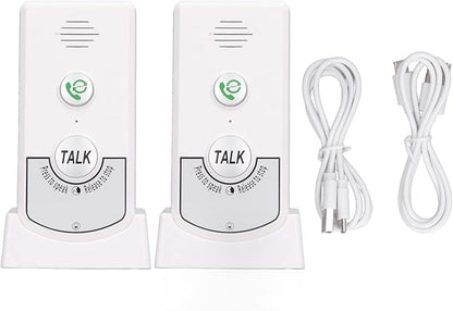Wireless Intercom Doorbells, Adjustable Voice Intercom Home Smart 2 Way Talk Doorbell, Electronic Doorbell for Hospitals, Hotels, Factories, Teahouses (White)