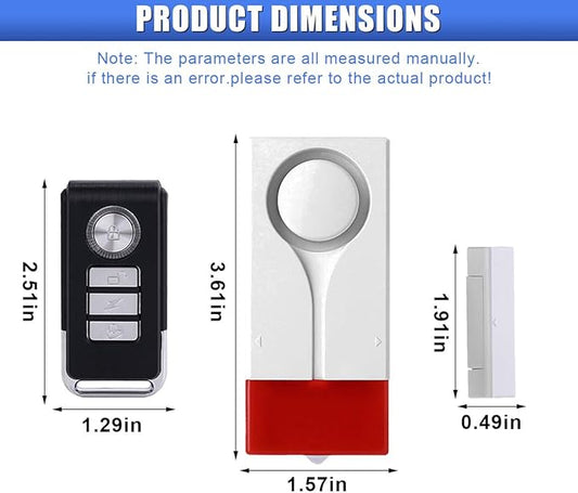 Car Anti-Theft Vibration Alarm, 108dB Auto Door Security Anti Theft Device with Red Light, Wireless Remote Car Window Alarm System, Magnetic Anti Theft Device for Motorcycle, Truck