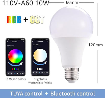 Smart Light Bulbs,WiFi & Bluetooth LED Light Bulb that Compatible with Alexa & Google Home, Color Changing Light Bulb, 9W A19 E26 2.4Ghz WiFi Light Bulbs 60 watt Equivalent,