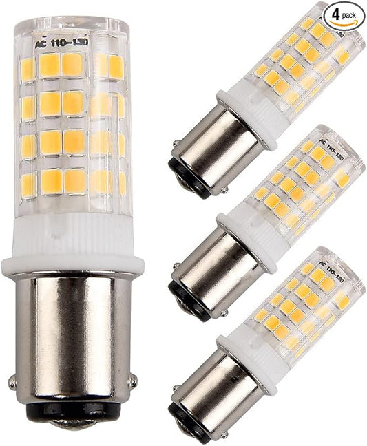 BA15D led bulb 120V Double Bayonet base 5 Watt Warm White 3000K for Sewing Machine Lamp, Non-dimmable (Pack of 4)
