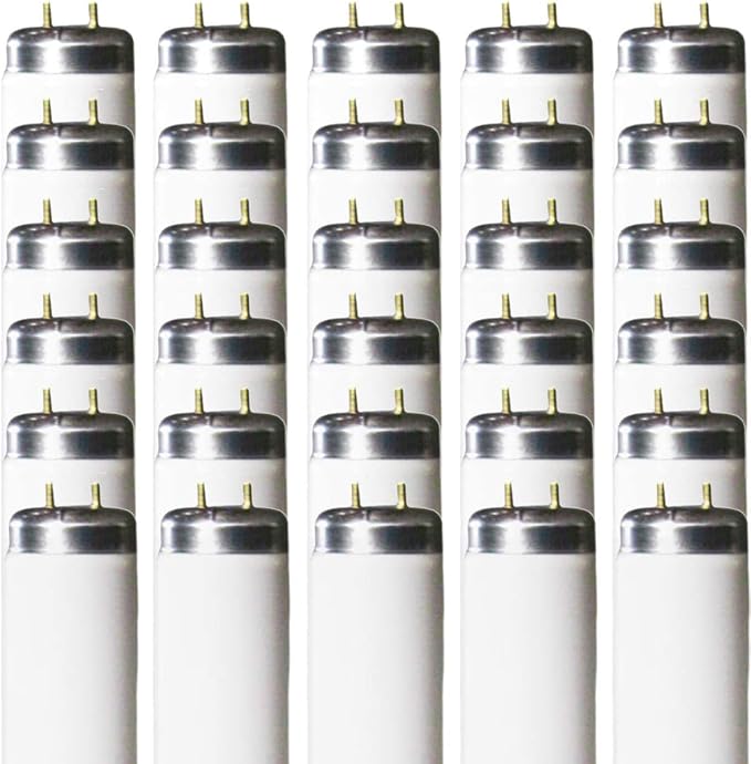 GoodBulb F40T12 40W 48 Inch T12 Fluorescent Light Bulb 5000K Daylight Medium Bi-Pin Base 2250 Lumens 90 CRI 24000 Life Hours Car Dealership Lighting 30 Pack