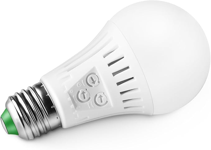 Motion Sensor Light Bulb with Dusk to Dawn, E26 Base, 7W LED(60W Equivalent), Cool White(6000K), Motion Sensitivity, Time and Twilight Setting Adjustable