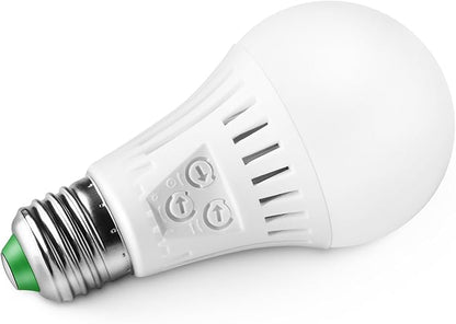 Motion Sensor Light Bulb with Dusk to Dawn, E26 Base, 7W LED(60W Equivalent), Cool White(6000K), Motion Sensitivity, Time and Twilight Setting Adjustable