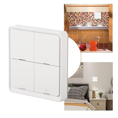 Marhynchus Wireless Scene Switch Smart 4 Way Panel Wall Switch Panel Remote Control with LED Indicator for ZigBee APP Control