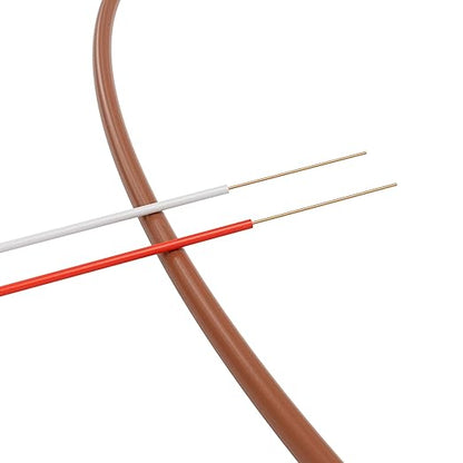 THE CIMPLE CO 18/2 Thermostat Wire 25 FT - Insulated Solid Copper Wiring for HVAC, Furnaces, Video Doorbells, Alarms, Lighting, Smart Thermostats - 18 Gauge, 2 Conductor - 25 Feet (7 Meters), Brown