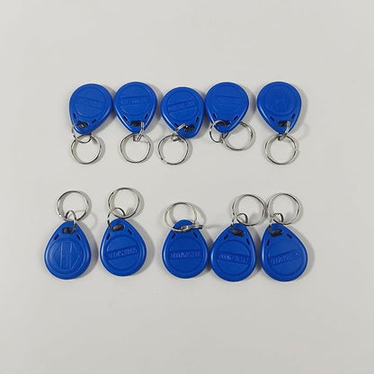 RFID 125KHz Blue Keychain ID Access Card Proximity Card Tag for Access Control Systems (10-Pack)