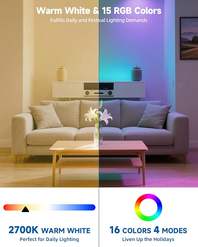 G9 LED Bulb Color Changing Remote Controlled, G9 RGB Light Bulbs LED Not Smart, 3W 100-240V 2700K Warm White+15 Multi Color for Indoor, Party & Christmas Decor (2 Bulbs and a Remote)