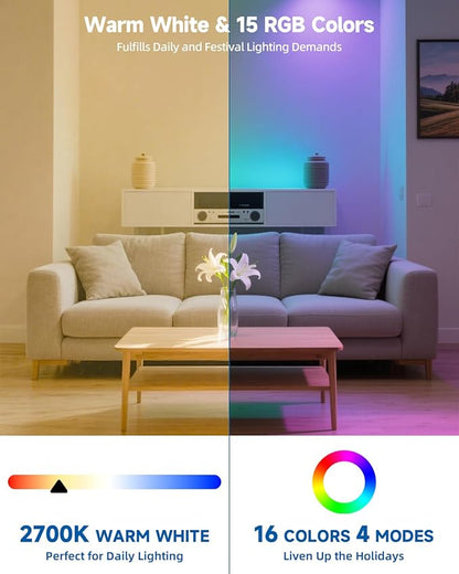 G9 LED Bulb Color Changing Remote Controlled, G9 RGB Light Bulbs LED Not Smart, 3W 100-240V 2700K Warm White+15 Multi Color for Indoor, Party & Home Decor (4 Bulbs and 1 Remote)
