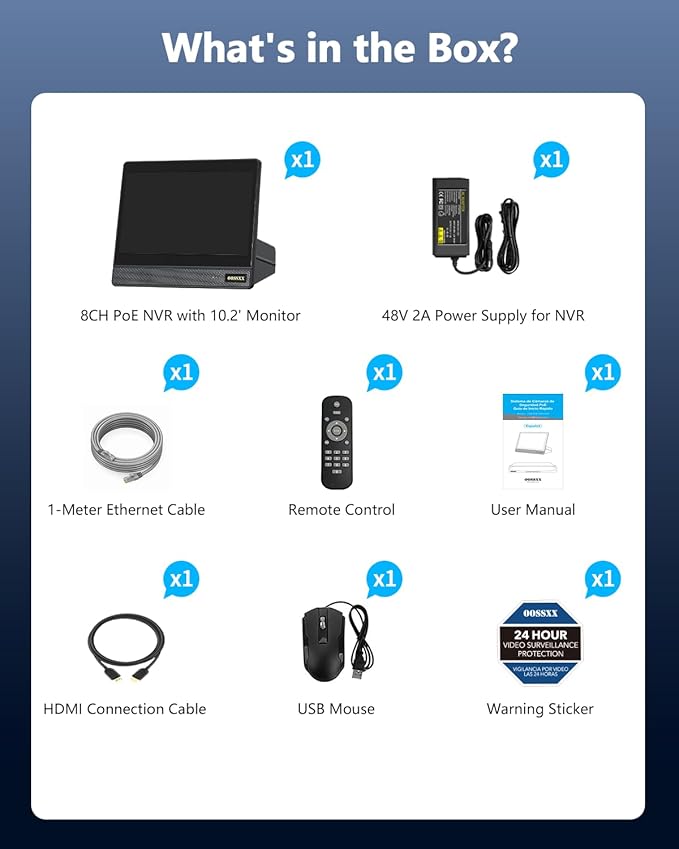 4K 8-Channel Wired POE NVR Network Video Recorder Video Surveillance NVR