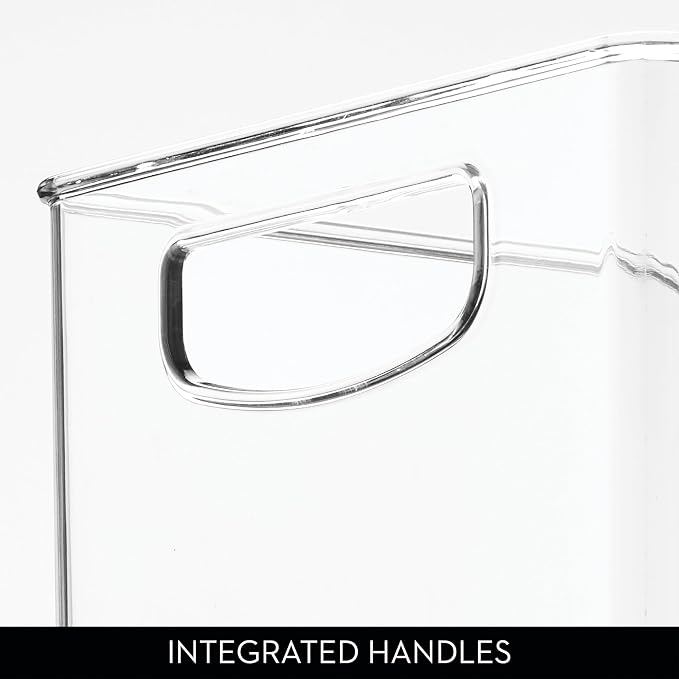 iDesign Stackable Plastic Handle Bin Storage Organizers, 18 Pack, Clear | For Kitchen, Fridge, Pantry, Home, Assortment Set