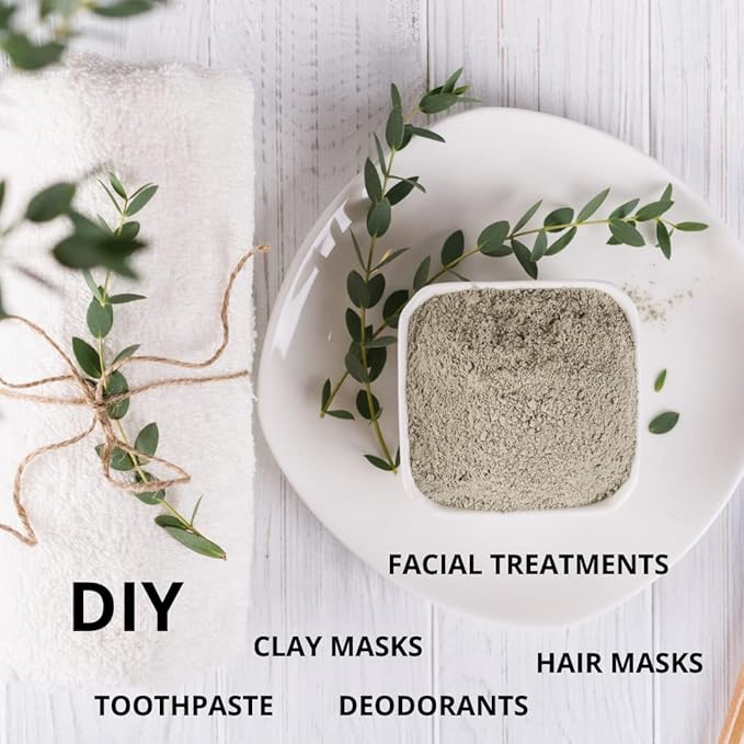 SMART SOLUTIONS Calcium Bentonite Clay, 2 lb Pure Indian Healing Clay - All Natural for External Use | DIY Facial Treatments, Deodorants, Hair Masks