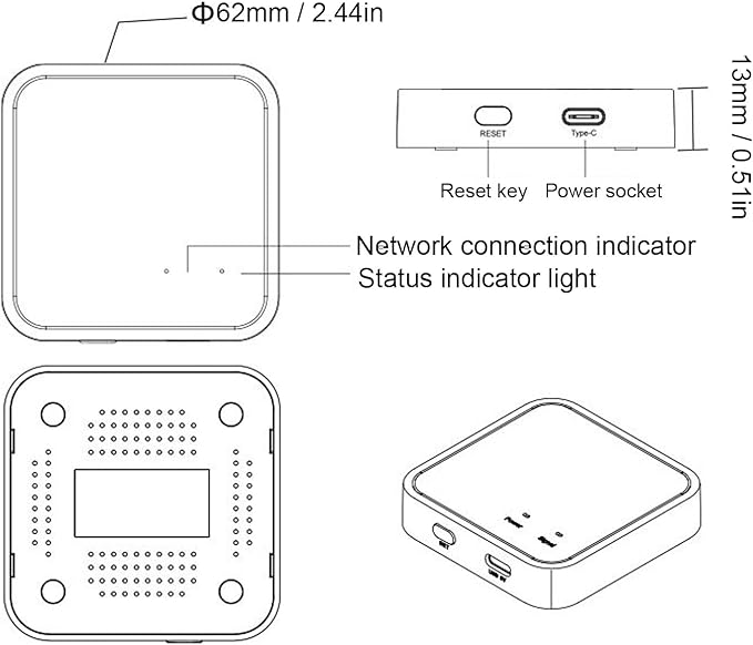 Sorandy Wireless, WiFi Bluetooth Dual Mode Hub, 3.0 and Bluetooth 5.2 Compatible with Tuya Smart Life App Assistant, for Home Automation