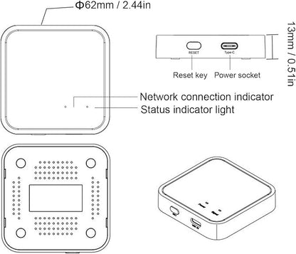 Sorandy Wireless, WiFi Bluetooth Dual Mode Hub, 3.0 and Bluetooth 5.2 Compatible with Tuya Smart Life App Assistant, for Home Automation