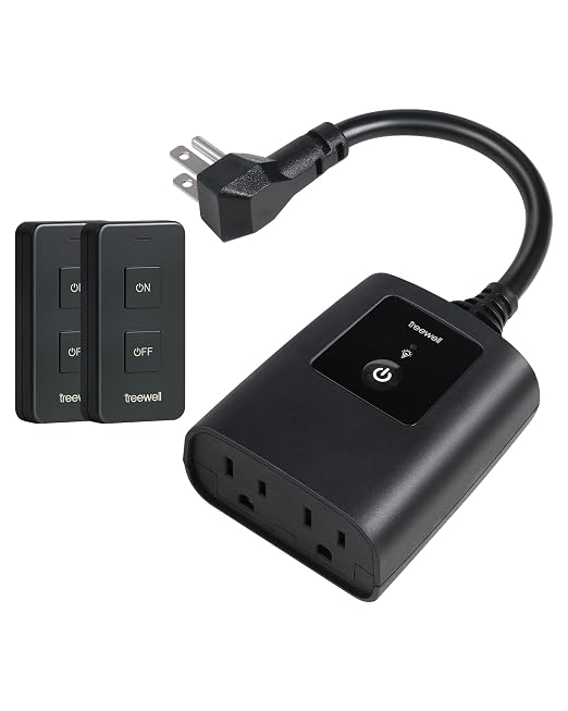 Outdoor Remote Control Outlet with 2 Portable Magnetic Switches