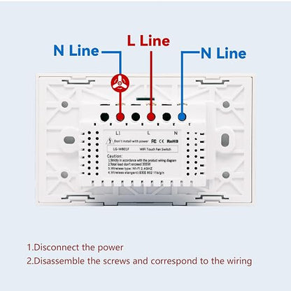 Smart Fan Switch Need Neutral Wire,White