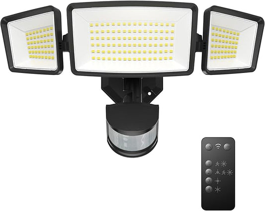 TECKNET Flood Motion Sensor Outdoor Lights, 4200LM 150LEDS Lights Outdoor with 4 Modes, IP66 Waterproof, Ideal for Garage, Patio, Yard