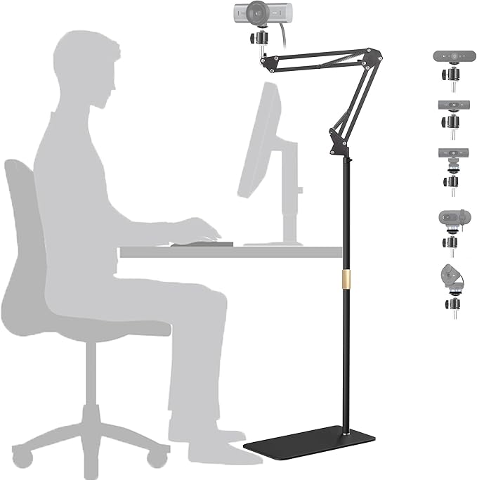 AceTaken MX Brio 4K Webcam Floor Stand,70-inch Telescopic Floor Holder with Webcam Magnetic Mount Compatible with Logitech MX Brio 4K,Brio 4K,100,300,500,C270,C310 webcams