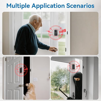 Door Alarm with Remote, Door Chimes When Door Opens, 110dB Window Alarms for Home Security, Door Sensor, Pool Alarm
