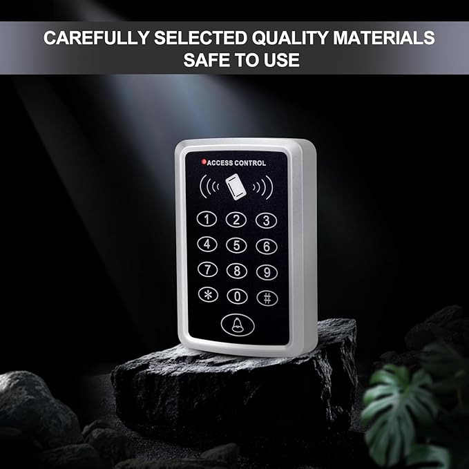 Door Entry System with Waterproof Access Control Keypad Power Supply DC 12V,Door Lock Release Switch,Electric Lock and 125KHZ RFID Key Fobs Electric Bolt Lock