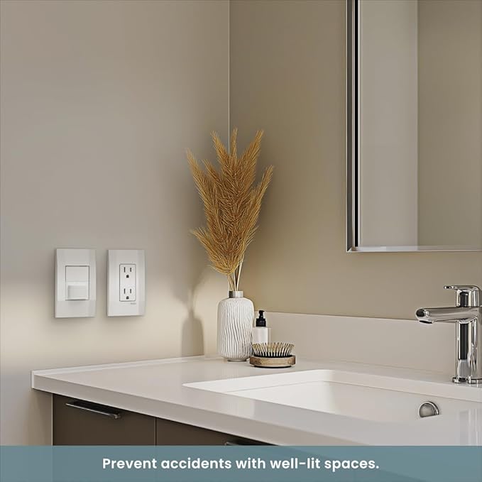 Simple Motion Sensor Switch by Deako, Automatic Timer, Occupancy and Vacancy Modes, Auto On and Off, Single Pole, Neutral Wire Required, White