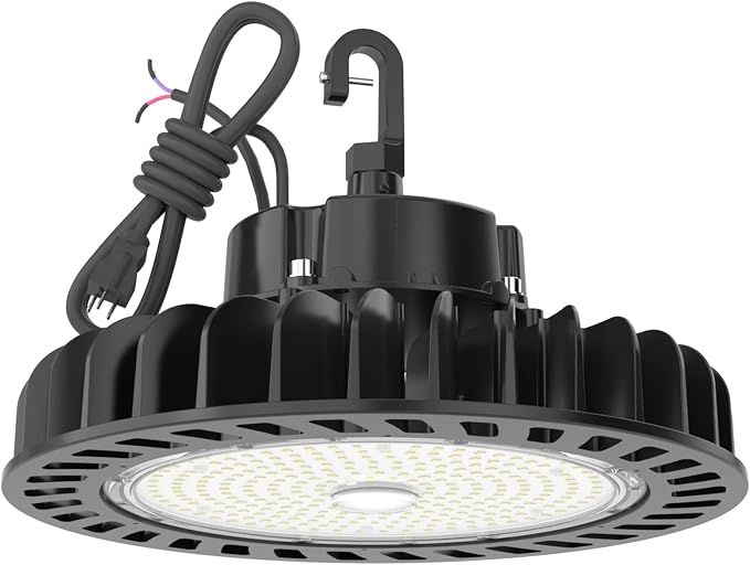 HYPERLITE UFO LED High Bay Light: 200W 29,000LM (145LM/W) 1-10V Dimmable, UL Listed 4000K High Bay LED Light for Shop Gym Stadium Exhibition Hall, Alternative to 850W MH/HPS, 5-Year Warranty