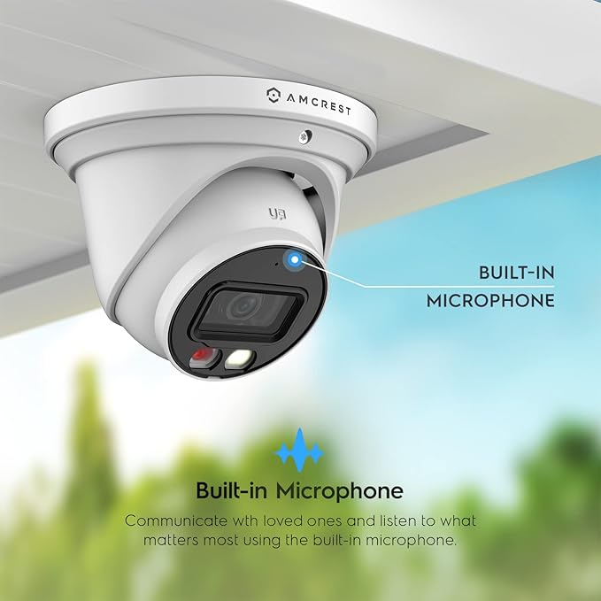 Amcrest Refurbished 4K (8MP) IP PoE AI Camera, 49ft Nightcolor, Security Outdoor Turret Camera, Human Detection, Active Deterrent, 4K@15fps REP-IP8M-2779EW-AI (White) (Renewed)