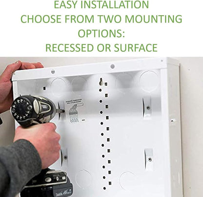 On-Q 42" Structured Media Enclosure with Hinged Cover Lock, 20 Gauge CRS, Versatile Mounting