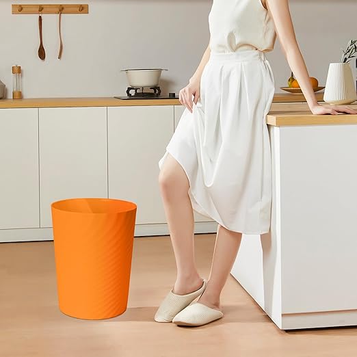 Trash Can - Small Waste basketbin - 1.8 Gallon- for Office,Home,Bathroom,Kitchen - Orange