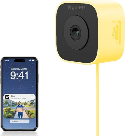 3MP Window Cameras for Home Security,Security Camera, 2K Full Color Night Vision, AI Human & Motion Detection, 24/7 Recording, Two-Way Audio, Easy Installation(Yellow)