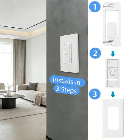 LXLO Remote Wallplate Bracket, Perfectly Compatible with Lutron Wireless Pico Remote Contro,Seamless Snap Wall Mount Bracket,Enhance Your Smart Home Experience (3pcs)