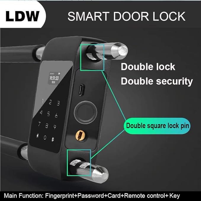 Smart Lock for Glass Door, warehuse Door, Free Installation,Fingerprint, keyless Entry and APP