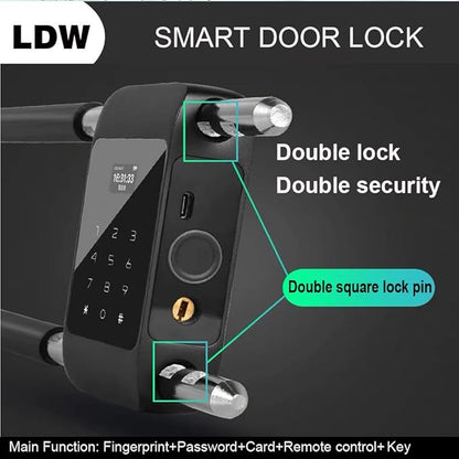 Smart Lock for Glass Door, warehuse Door, Free Installation,Fingerprint, keyless Entry and APP