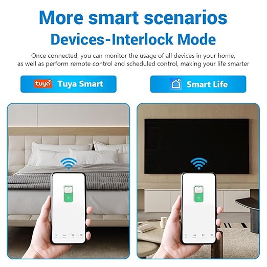 WiFi Circuit Breaker, 1P+N 40A 230V Smart Home Wireless Remote Control Switch Timer Voice Control Compatible with Smart Life TUYA APP DIN Rail Mounted