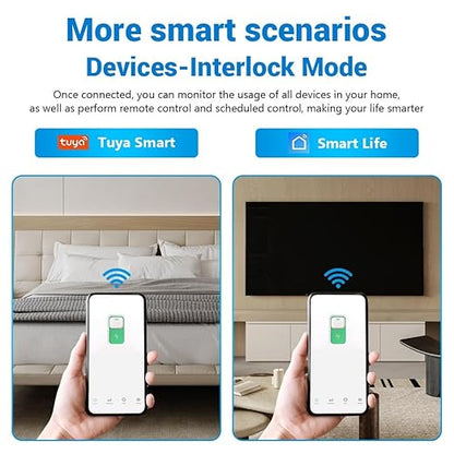 WiFi Circuit Breaker, 1P+N 63A 230V Smart Home Wireless Remote Control Switch Timer Voice Control Compatible with Smart Life TUYA APP DIN Rail Mounted
