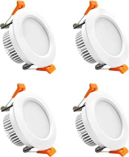 YGS-Tech 3 Inch LED Recessed Lighting, Dimmable Downlight 5W(40W Halogen Equivalent), CRI80, 2700K Ultra Warm White, Ceiling Light with LED Driver(4 Pack)