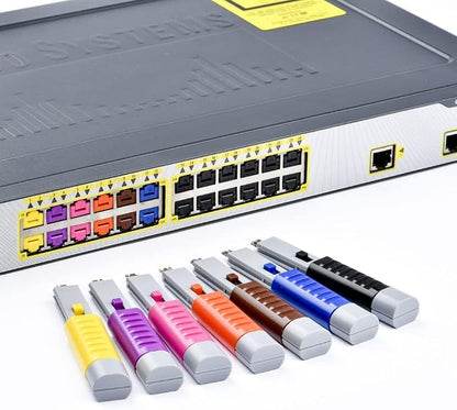 RJ45 Port Lock with Key - 10 Locks 1 Key (Yellow)