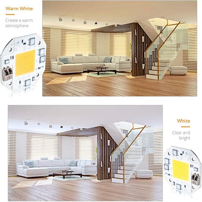 Indoor Lighting COB LED Lamp 20W 30W 50W Diode Array Matrix Chip Light Bulb 100V-240V Smart IC High Lumen Flicker-Free Heat Dissipation (Color : OneColor, Size : 30W)