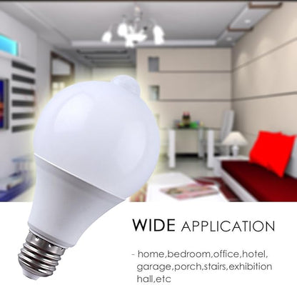 MIFXIN Motion Sensor Bulb Led E27 PIR Infrared Dusk to Dawn LED Light Bulb Detection Light Auto Switch Night Lights for Porch Patio Garage Stairs Lobby Carport Hallway Security (9w 810LM Cool White)