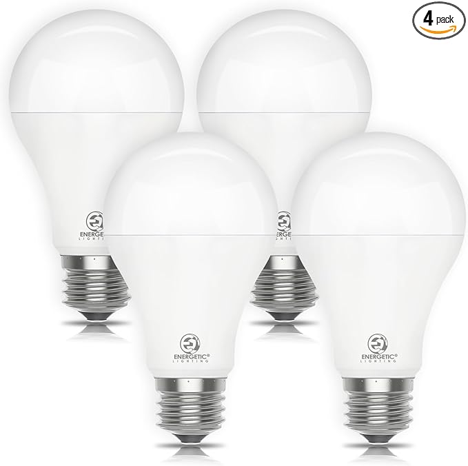 Energetic Dimmable A21 LED Bulb, 150 Watt Equivalent, Super Bright Light Bulb, Soft White 2700K, 2300LM, Brightest LED Bulbs, E26 Standard Base, Damp Rated, UL Listed, 4-Pack