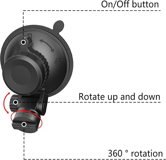 Dash Cam Mount, Windshield Suction Cup Mounting Bracket, Suction Cup Bracket, Suitable for R2-4K and R2-4K PRO Car Recorder Models 2 Sets