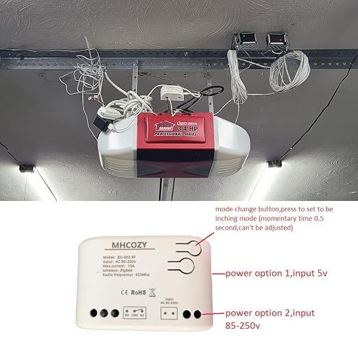 Smart Home Dry Contact Zigbee Relay Switch, Remote Control for Light Garage Door, Compatible With Alexa Google Home, Hub Needed (1CH 220V)