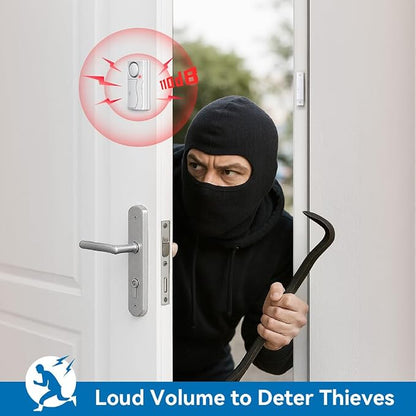 Door Alarms for Kids Safety, 110dB Loud Door Chimes When Door Opens, Door Sensor with Remote, Battery, Window Alarms for Home Security, 4 Pcs