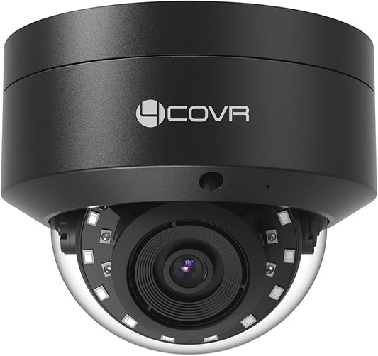 4COVR 4K PoE Camera Outdoor, 8MP UHD Vandal Wired Surveillance Dome Security IP Camera with Mic, IK10 Vandal-Proof IP67, AI Human/Vehicle Detection, 2.8mm Lens,100ft Night Vision, LY54AB8MA(NOT PTZ)